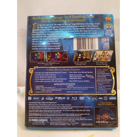 Sleeping Beauty (Blu-ray/Dvd 2-Disc Set) 50th Anniversary Platinum Edition - Picture 2 of 4